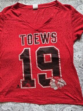 Knights Apparel Red Toews 19 Short Sleeve V-Neck Tee